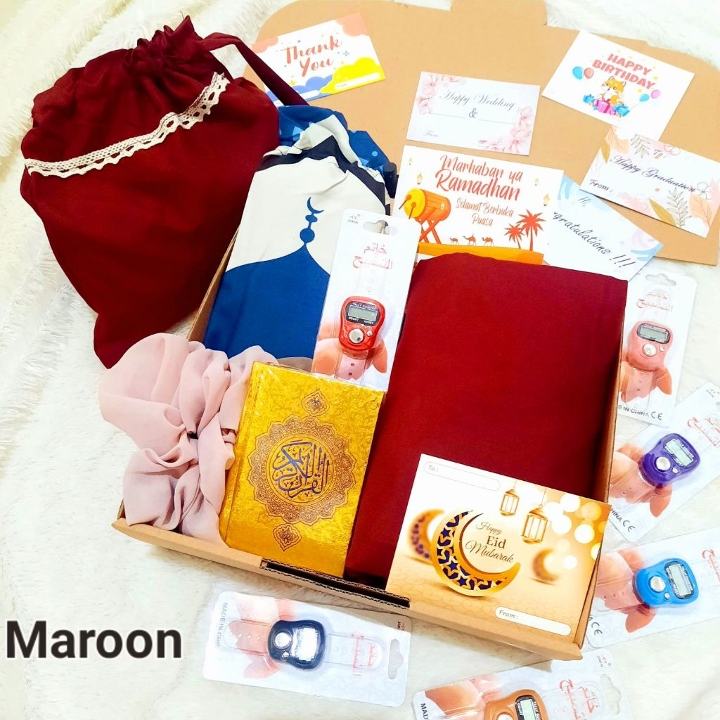 Najafaras - Hampers Mukena Katun Premium Paket Alat Sholat Cewek Gift Box Islami