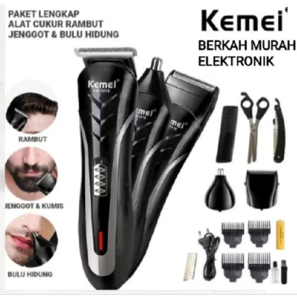 Satu set lengkap mesin potong rambut kemei full set 1407/mesin potong rambut