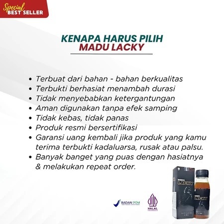 MADU LACKY BPOM tradisional madu herbal pria perkasa alami terbaik bpom dan halal