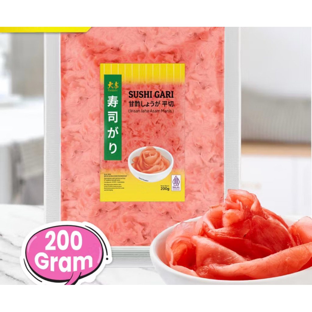 

DAIKICHI Sushi Gari Merah / Acar Jahe Merah / Pickled Red Ginger - 1.5 KG HALAL