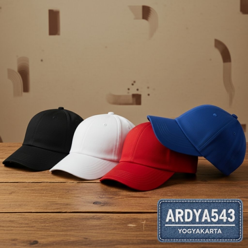 Topi Baseball Polos Distro Kain Katun Pria & Wanita