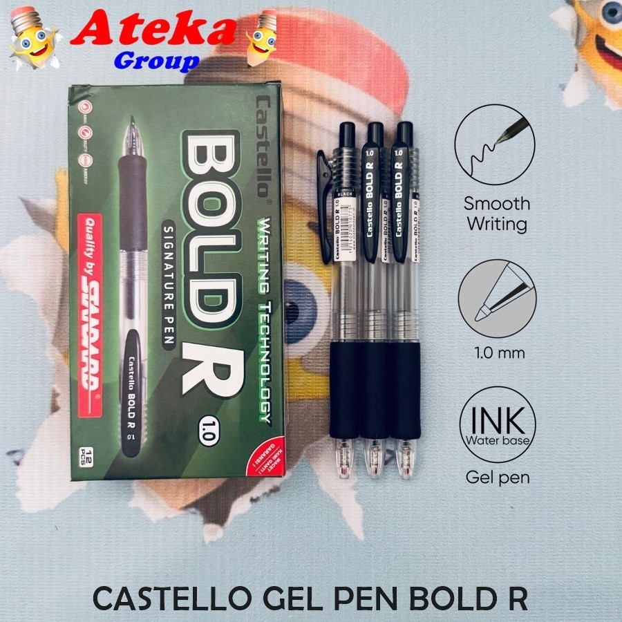 

[BOX/12PCS] STANDARD CASTELLO GEL PEN BOLD R PULPEN TANDA TANGAN SIGN PEN