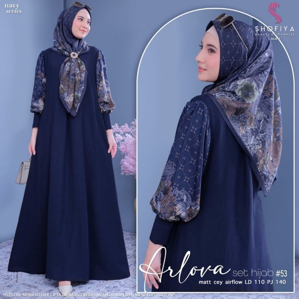 Arlova dress set hijab| LD 110 PJ 140
