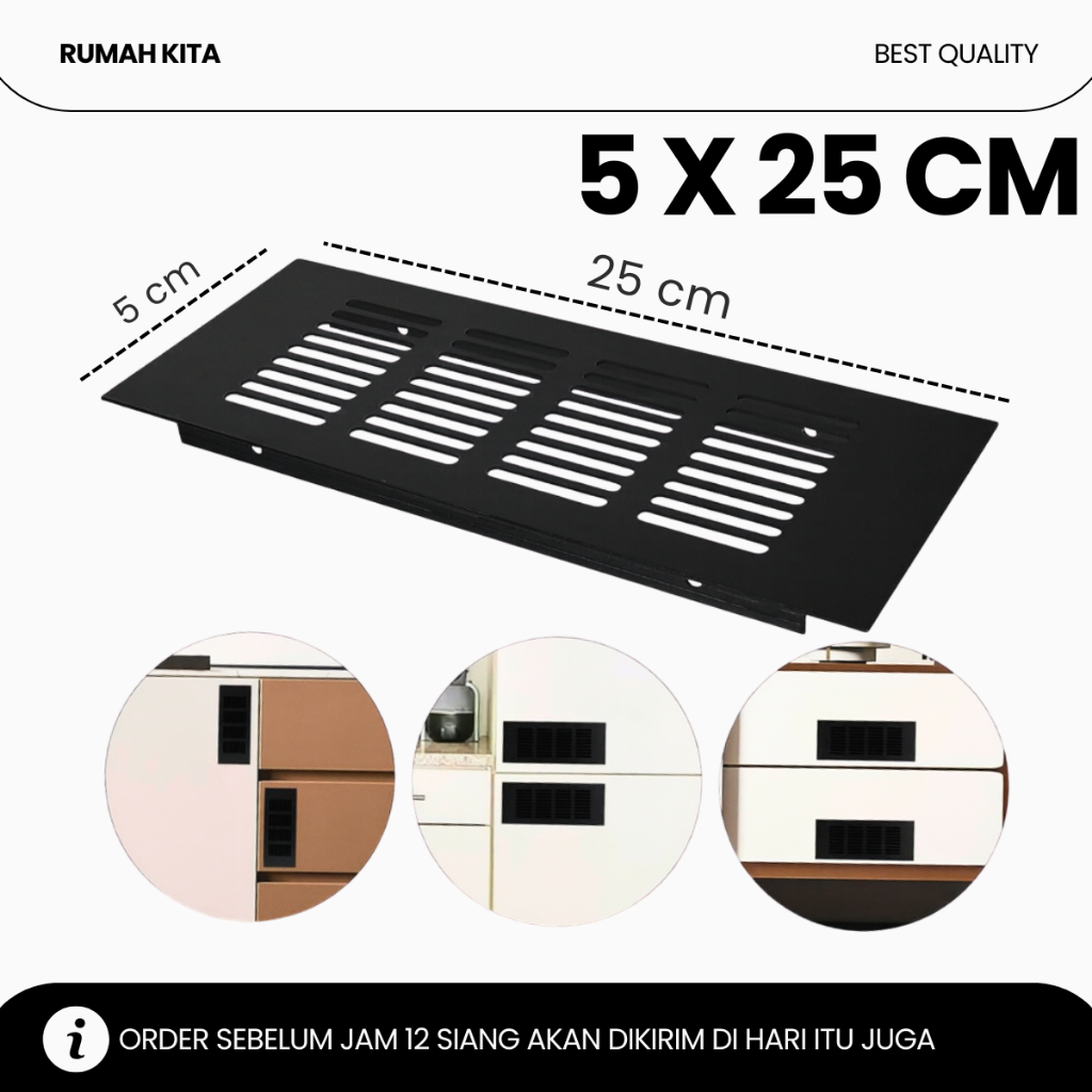 Lubang Hawa Udara Ventilasi Lemari Rak / Ventilasi Kitchen Set 5 x 25 CM