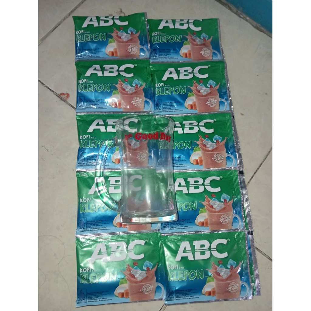 

kopi abc klepon free gelas es tebal