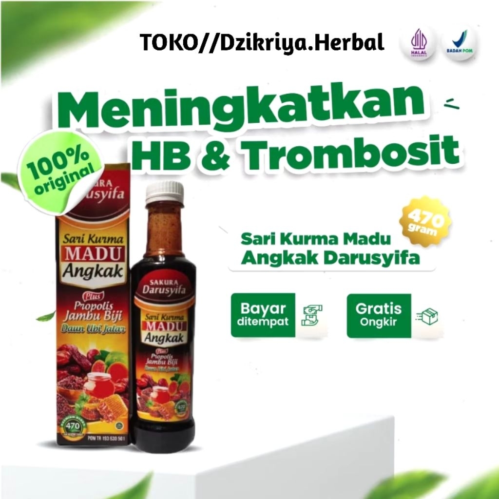 

Madu Angkak darusyifa Meningkatkan HB (Hemoglobin) trombosit Penyembuhan DBD dan typhus
