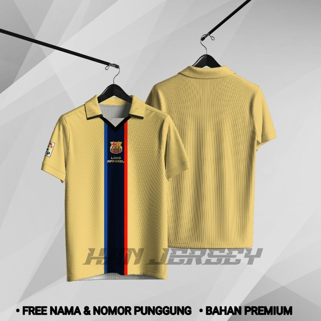 Jersey Bola Barcelona Retro 2001 Away Printing