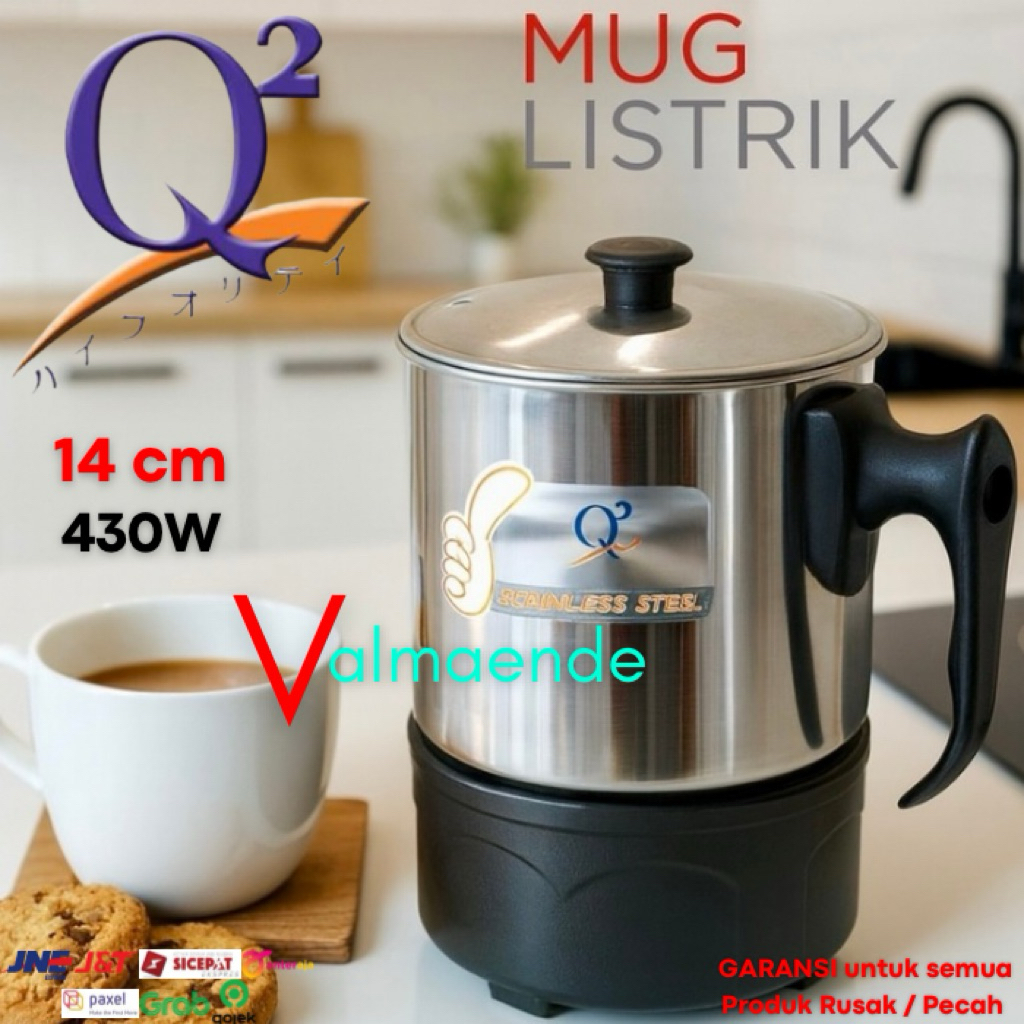 Panci Listrik Teko Listrik Stainless Steel Pemanas Air Panci Rebus Mug Listrik Q2 8014