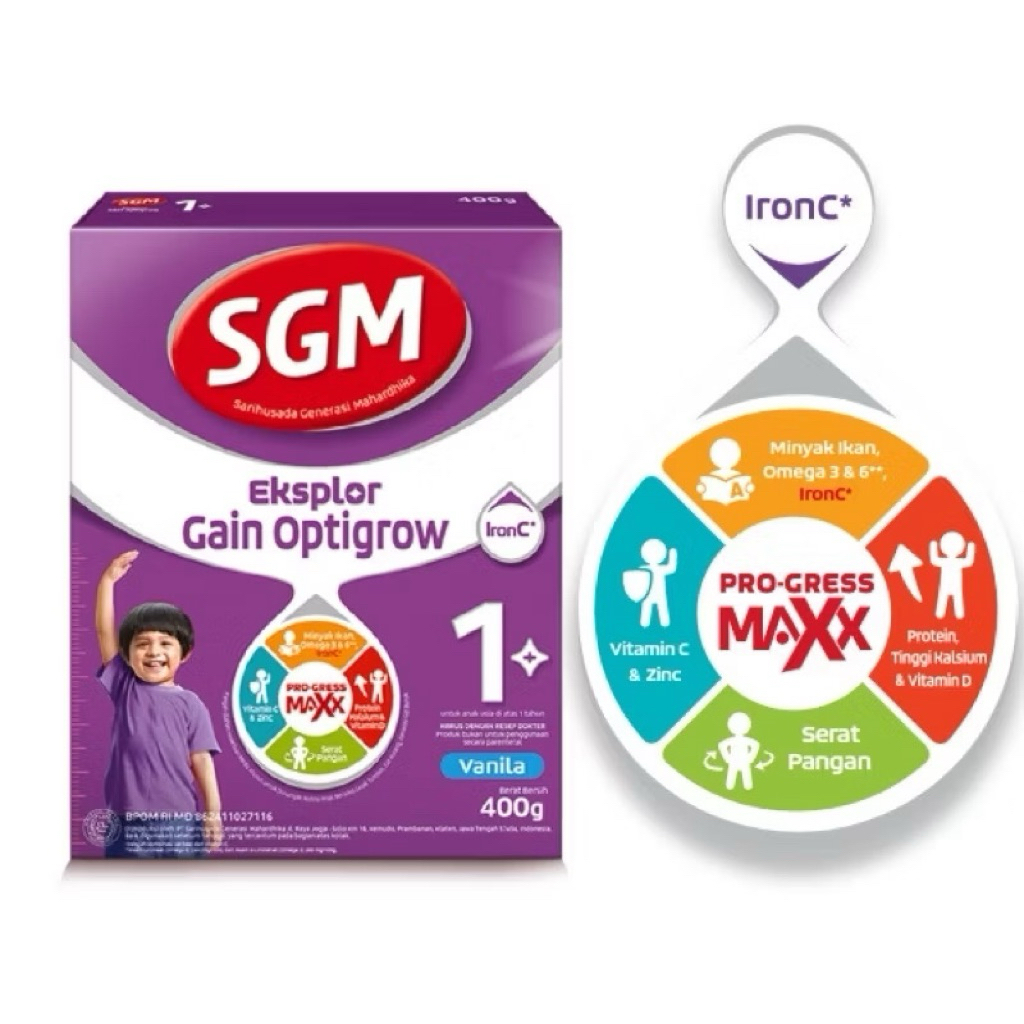 

SGM EKSPLOR GAIN OPTIGROW 1 PLUS 1-5 TAHUN 400 GRAM