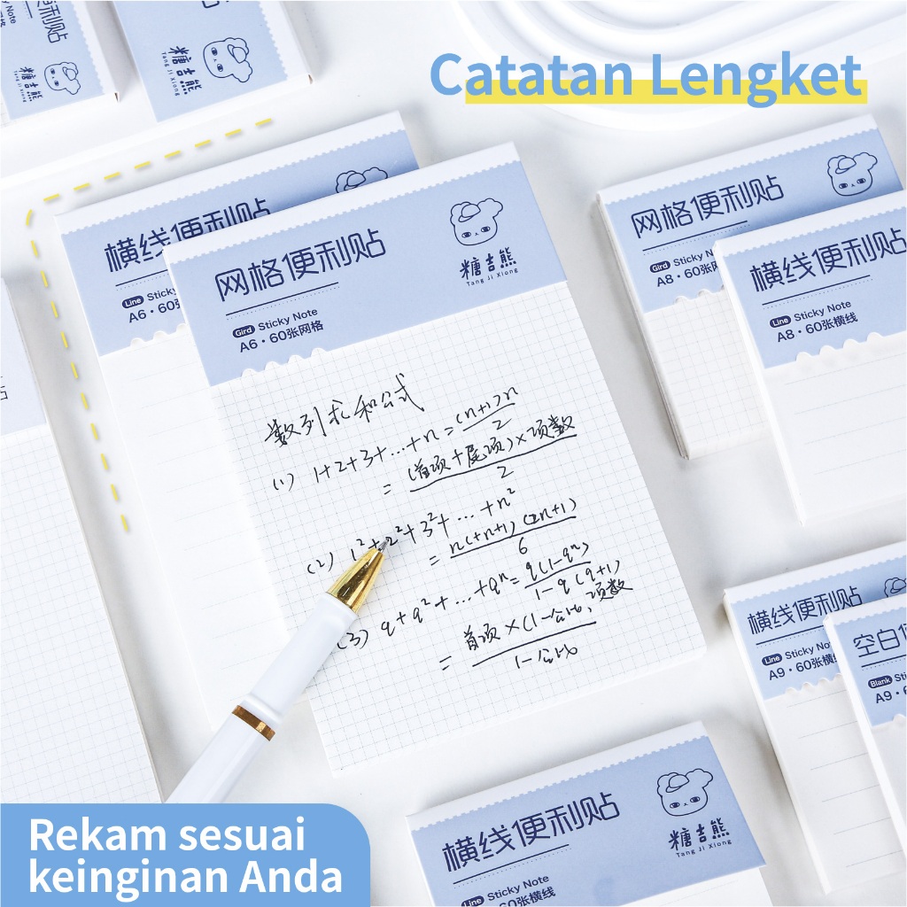 

60 Lembar Sticky Notes Siswa Penampilan Tinggi Sticky Sticky Sticky Sticky Sticky Creative Multiple Page Ukuran A6/A7/A8/A9 dapat merobek catatan lengket meninggalkan komentar memo