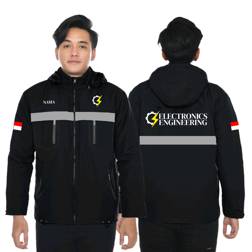 Jaket ELECTRONICS ENGINEERING Bisa  Custom Scotlight Semi Waterproof Jaket Pria Wanita Free name Teb