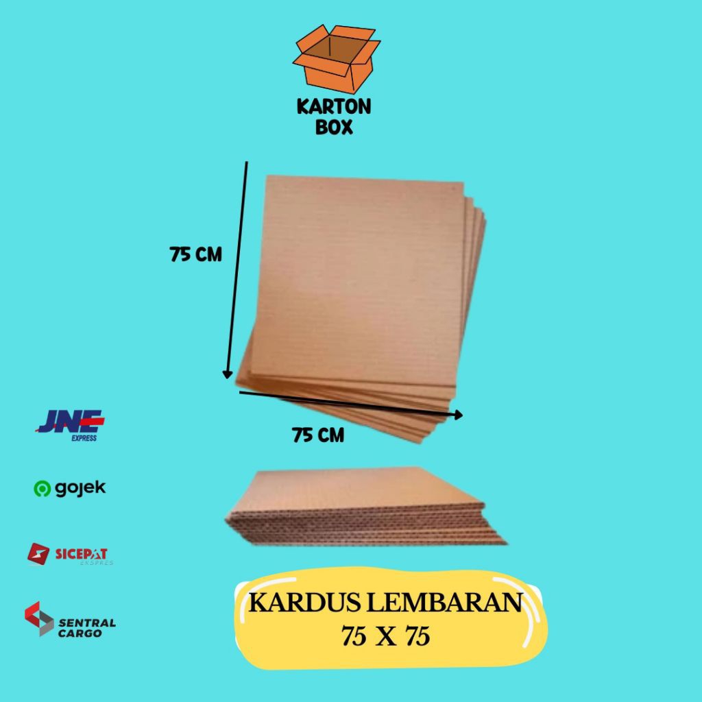 

Karton Kardus Lembaran 75x75 CM Single Wall/kardus Lembaran Polos/Dus Lembaran Polos/Karton Lembaran