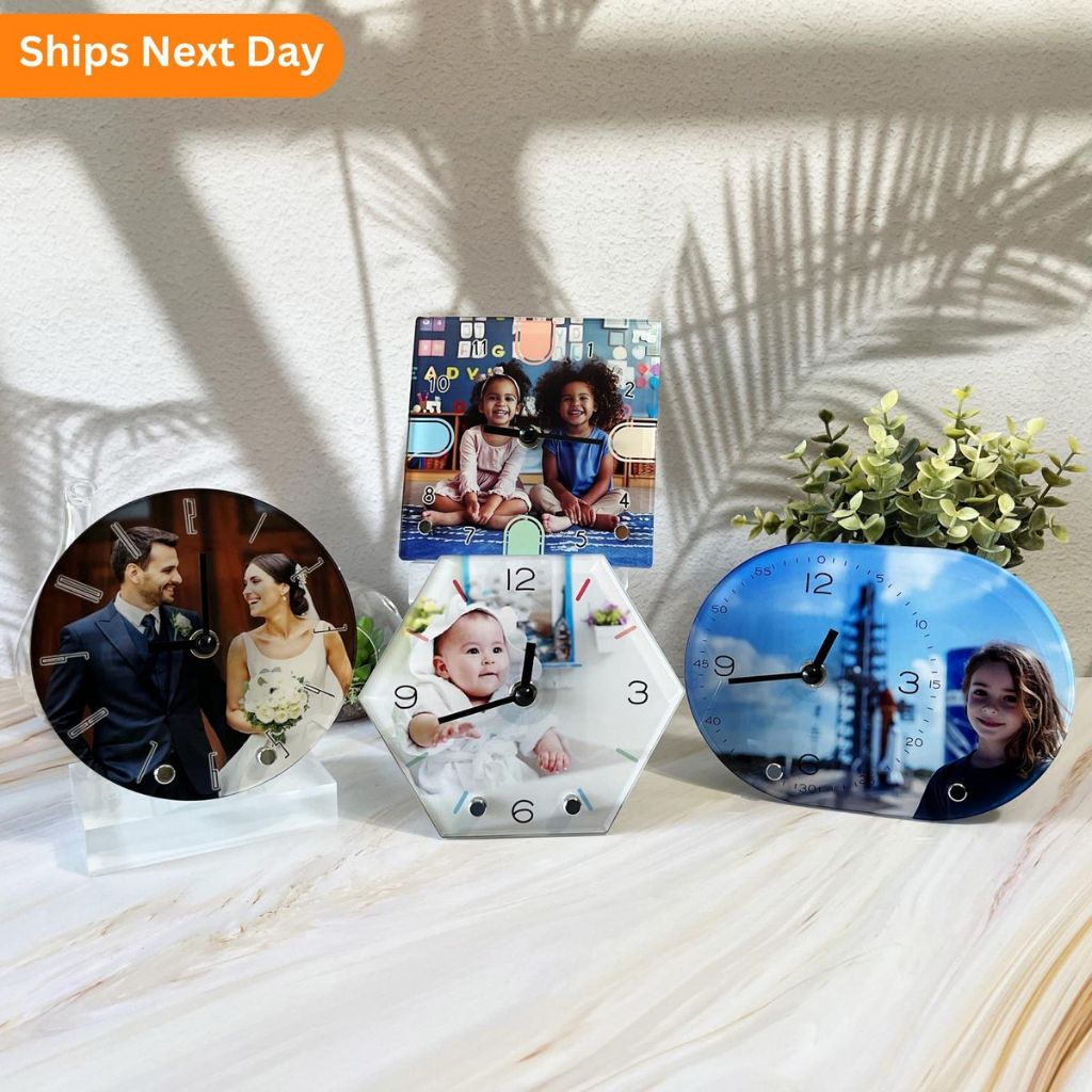 JAM AKRILIK CUSTOM FOTO FULL PRINT UV I JAM DINDING I KADO UNIK