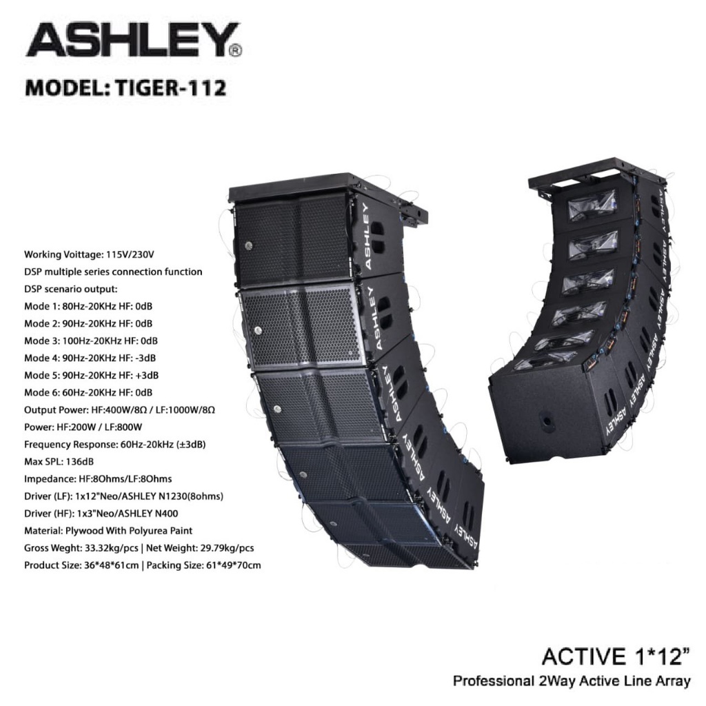 Speaker Aktif Array Ashley Tiger 112 / ARRAY AKTIF ASHLEY 112 Original New