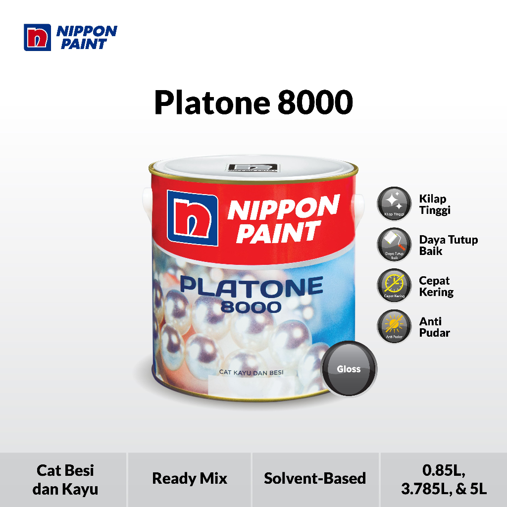 Nippon Paint - Platone 8000 -0,85L- Cat Besi Dan Kayu