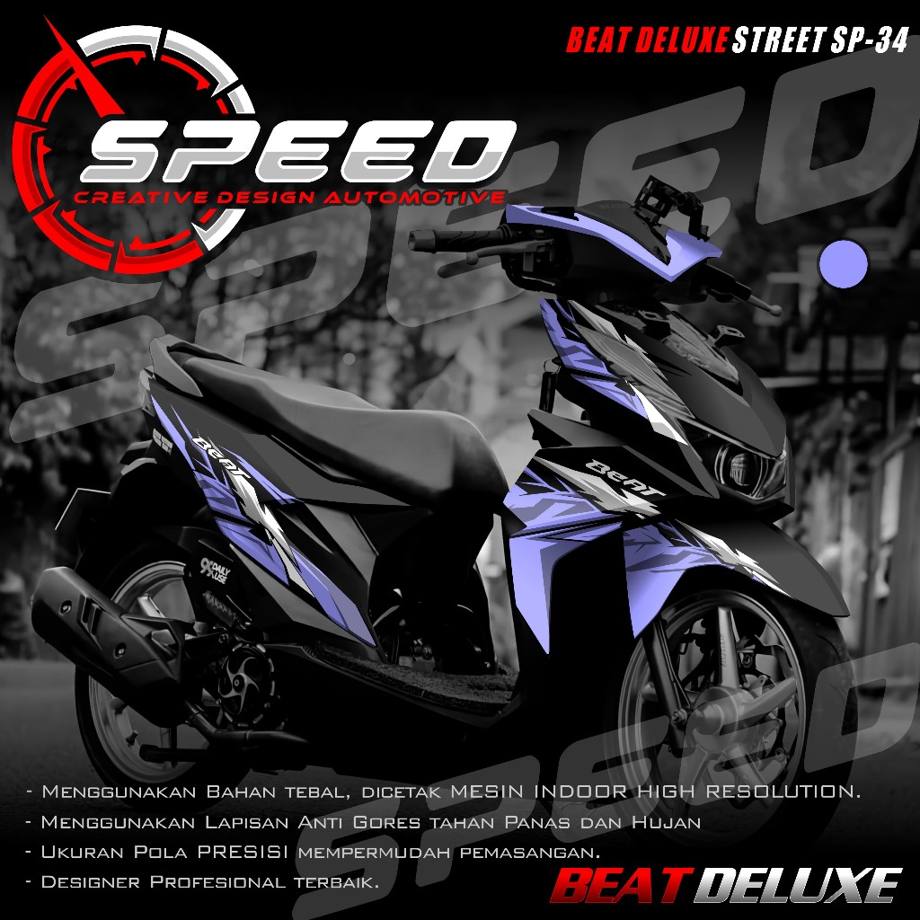 (PROMO COD) TERBARU Decal Sticker Honda Beat DELUXE STREET CBS 2020 2021 2022 2023 Full body - Stike