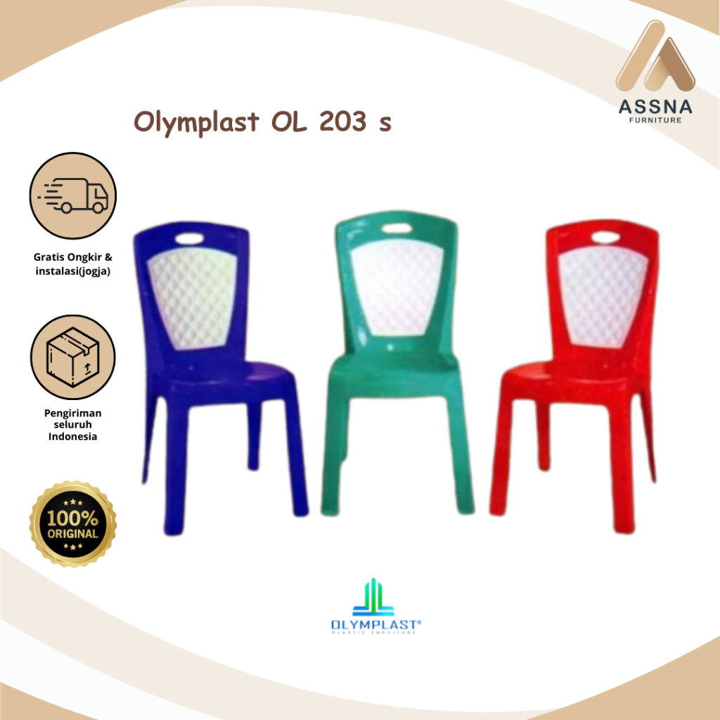 Kursi Makan Teras Santai Modern Plastik Sandar Sender Motif Rotan Anyaman Olymplast OL 203 s