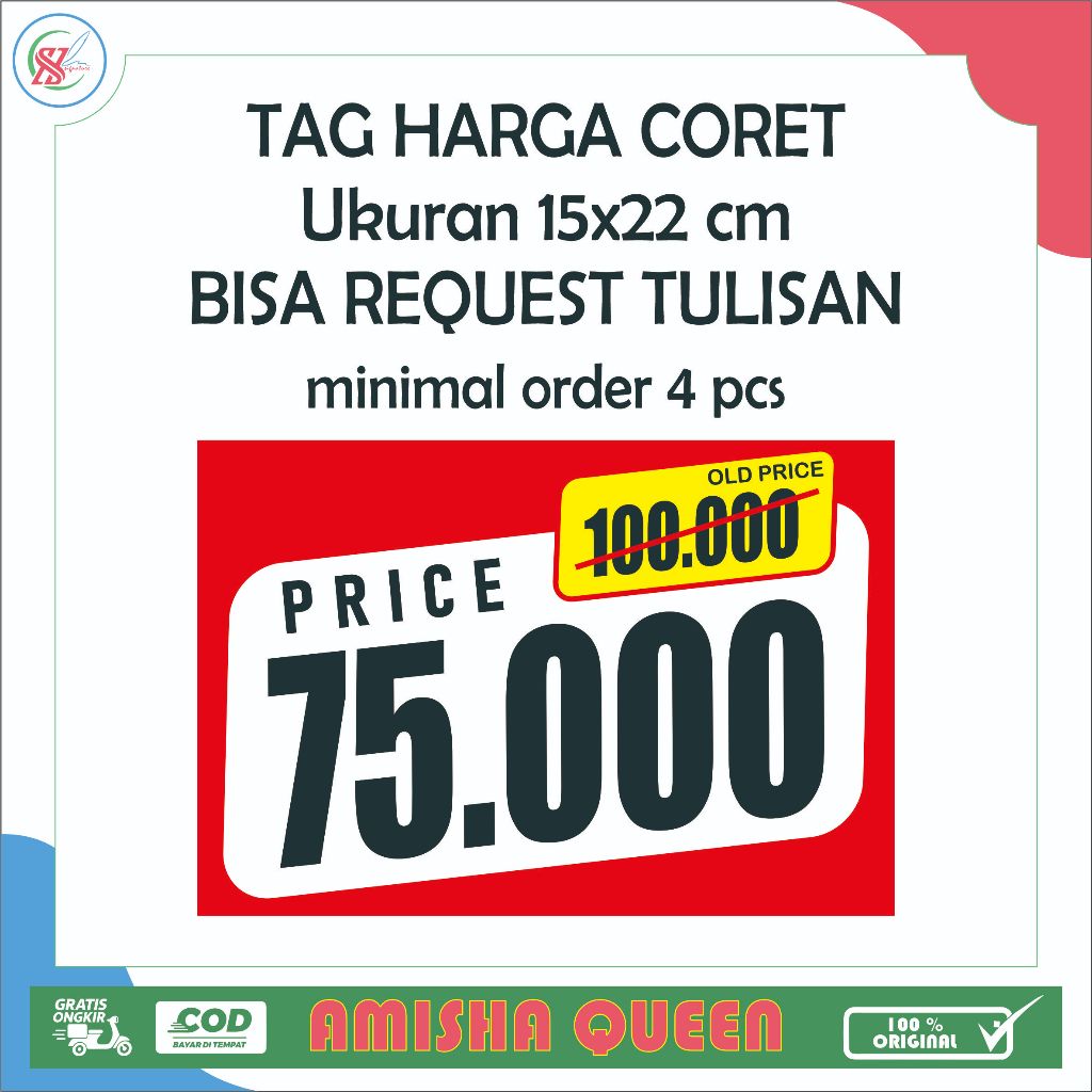 

>MISHQUEEN< HARGA CORET / HARGA SPECIAL / TAG HARGA / KERTAS HARGA BANDROL / NAMETAG HARGA JUALAN / KERTAS OBRAL