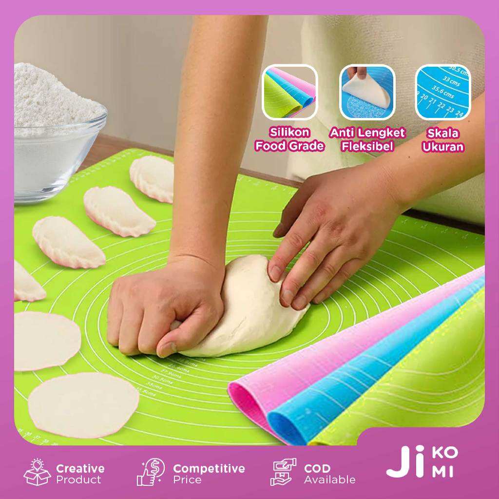 Alas Adonan Kue Silikon Anti Lengket Talenan Matras Baking Flexible Food Grade Multifungsi - JI