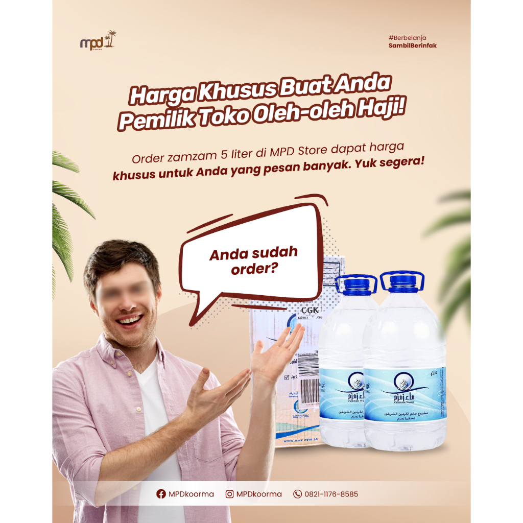 

Air Zam Zam Galon 5 Liter Barcode Minuman Khas Arab Asli Oleh-Oleh Umroh Haji Murni 100% Original