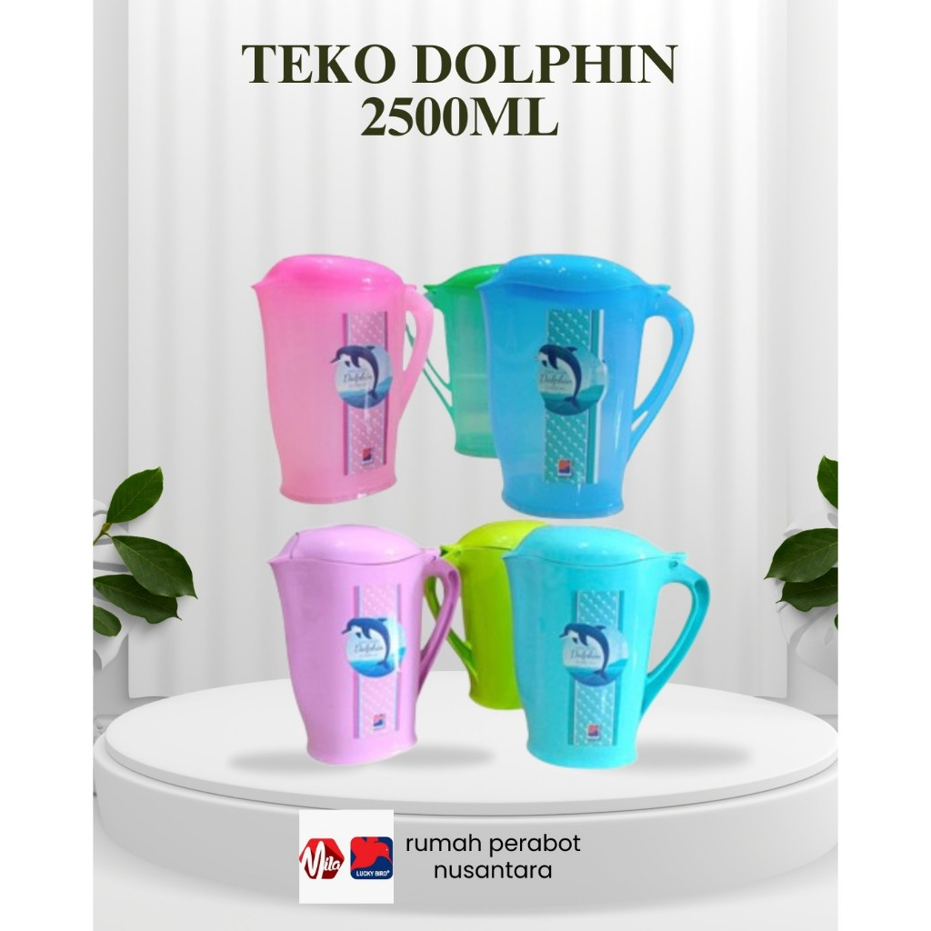 Teko Air Minum Jumbo/Dolphin Teko Air / Water Jug plastik serbaguna 2500ml/ Water Jug unik/ Eskan LB
