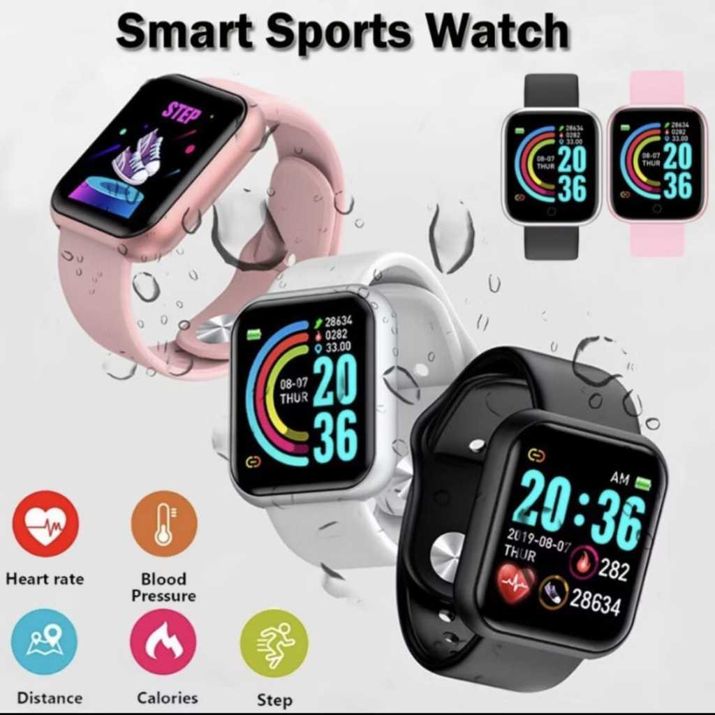JAM TANGAN HP ANDROID TERCANGGIH SmartWatch Y68 Sport Tahan Air Bluetooth TERLARIS Smart Watch Pelac