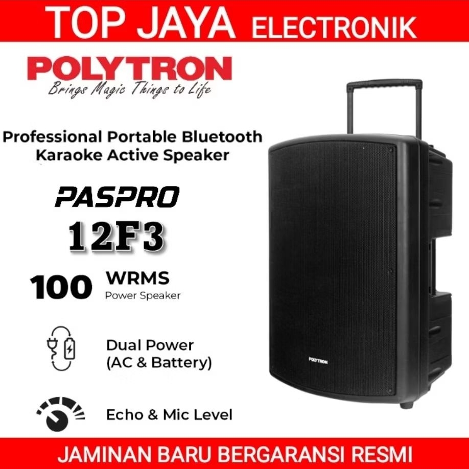 SPEAKER AKTIF POLYTRON PAS PRO12F3/SPEAKER POLYTRON PAS PRO12F3 12 INCH NEW SERIES