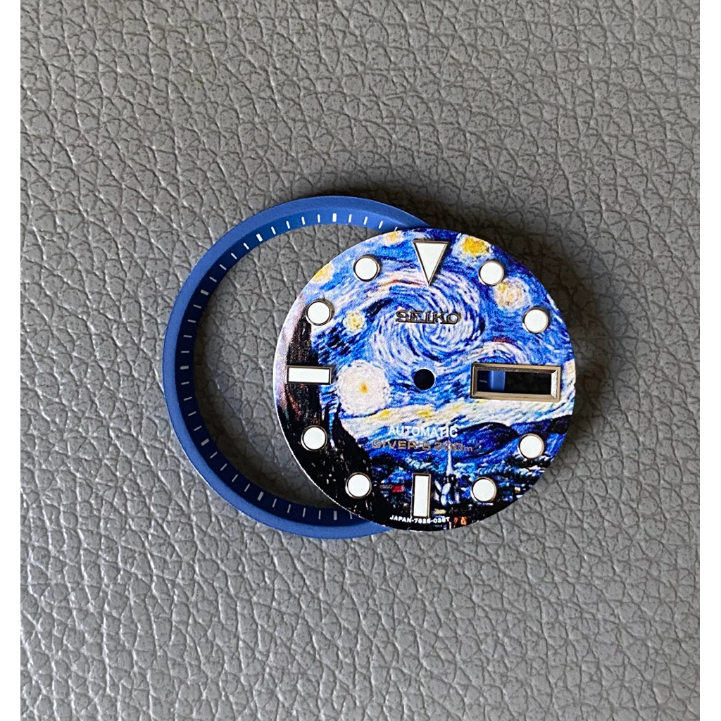 seiko van gogh dial plat nh35 nh36 7s26 diver luminous