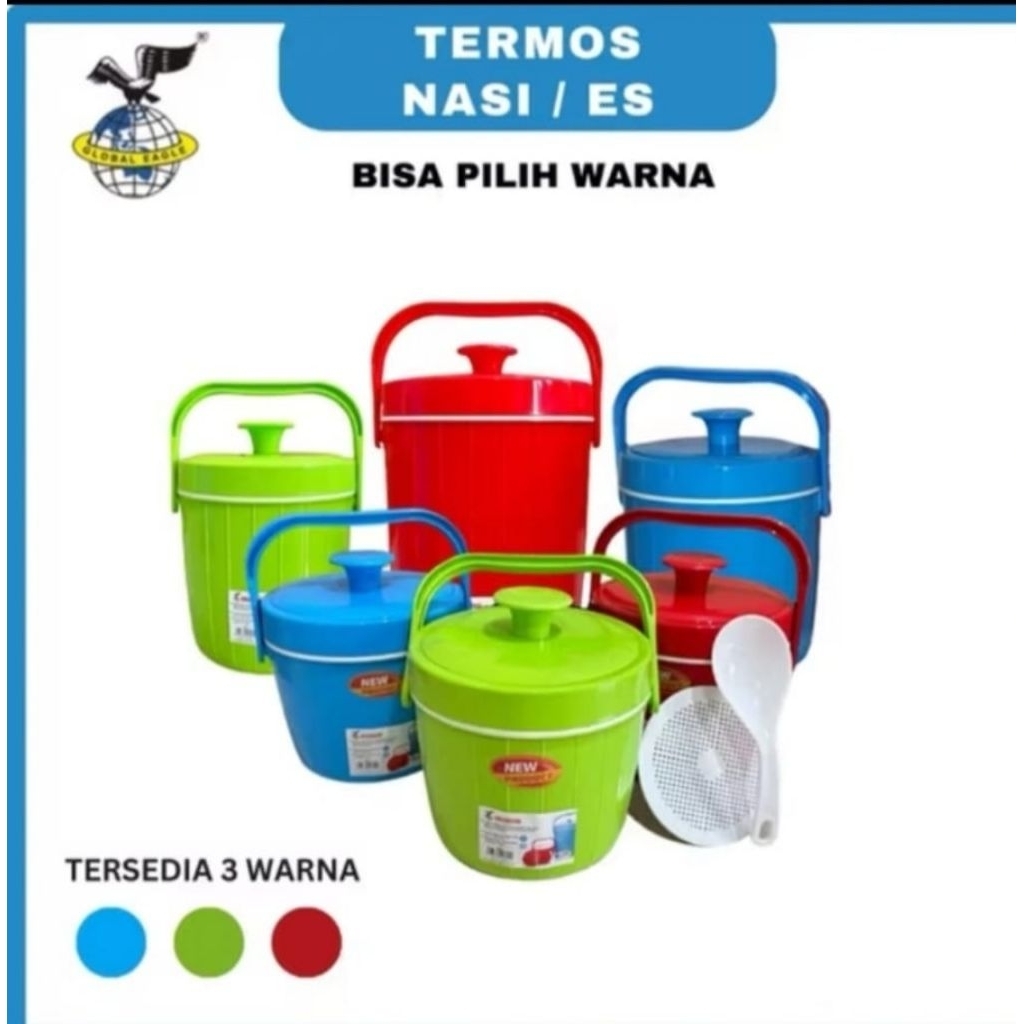 TERMOS NASI ES PLASTIK GLOBAL EAGLE KAPASITAS 10 / GLOBAL EAGLE RICE BUCKET 10 / GLOBAL EAGLE ICE BU