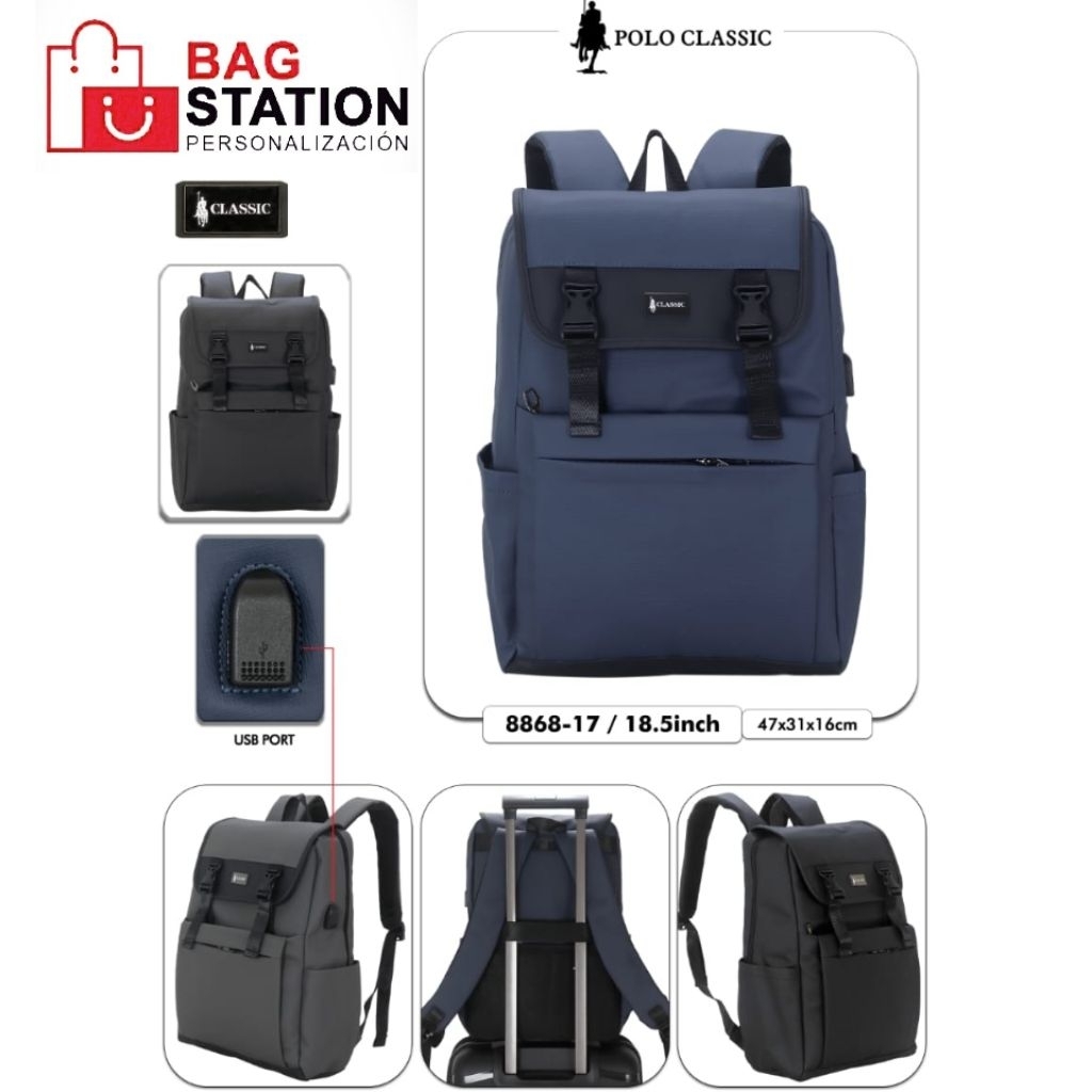 BACKPACK POLO CLASSIC USB ORIGINAL 20 L TAS RANSEL LAPTOP POLO CLASSIC ORIGINAL TAS KOREAN STYLE TAS