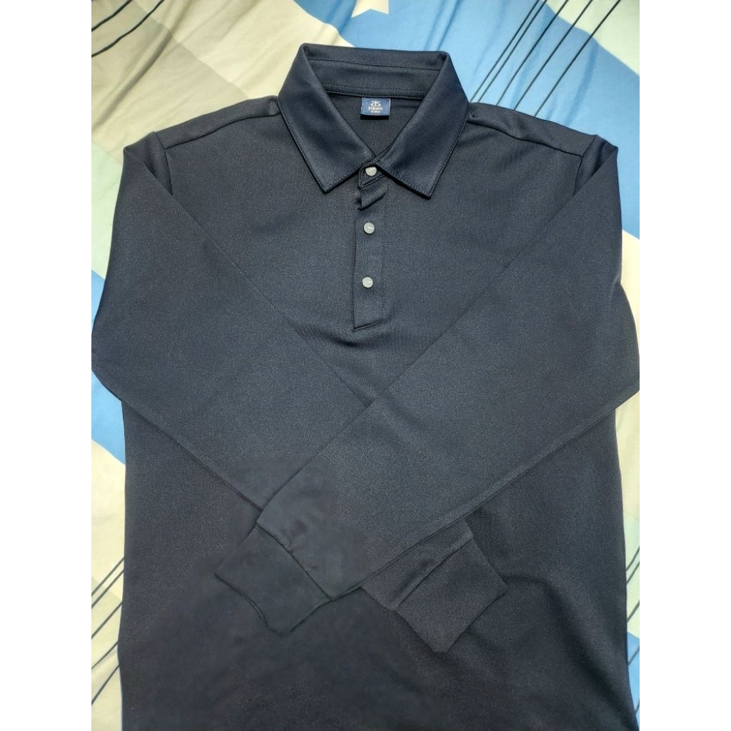 Polo Shirt Lengan Panjang - Size S (Navy)