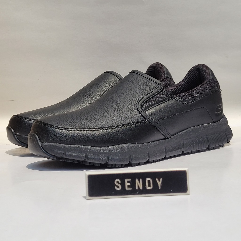 Skechers Work Safety Shoes Slip Resistant Nampa Annod Black Original 100% Ori 77236/BLK Warna Hitam