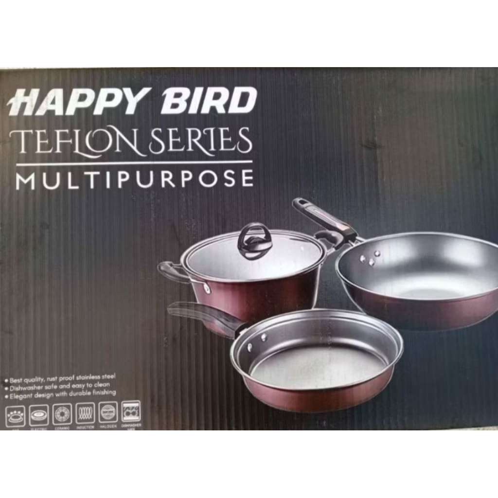 Panci teflon 1 set 3 pcs Panci set 3 in 1 Panci teflon anti lengket