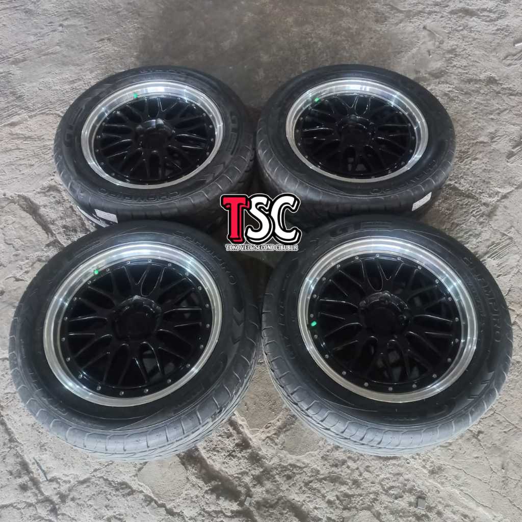 Velg Mobil Seken BBS LM Ring 17 Lubang 5x114 + Ban 225 45 r17 Siap pakai