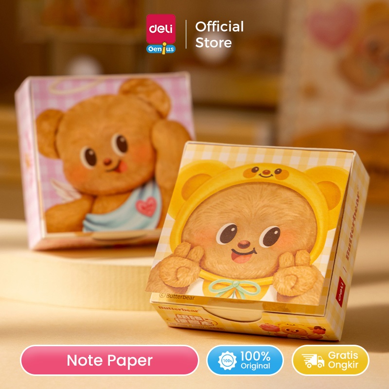 

Deli x Butterbear Notepad / Memo Non-Tempel Lucu 249 Lembar HY222
