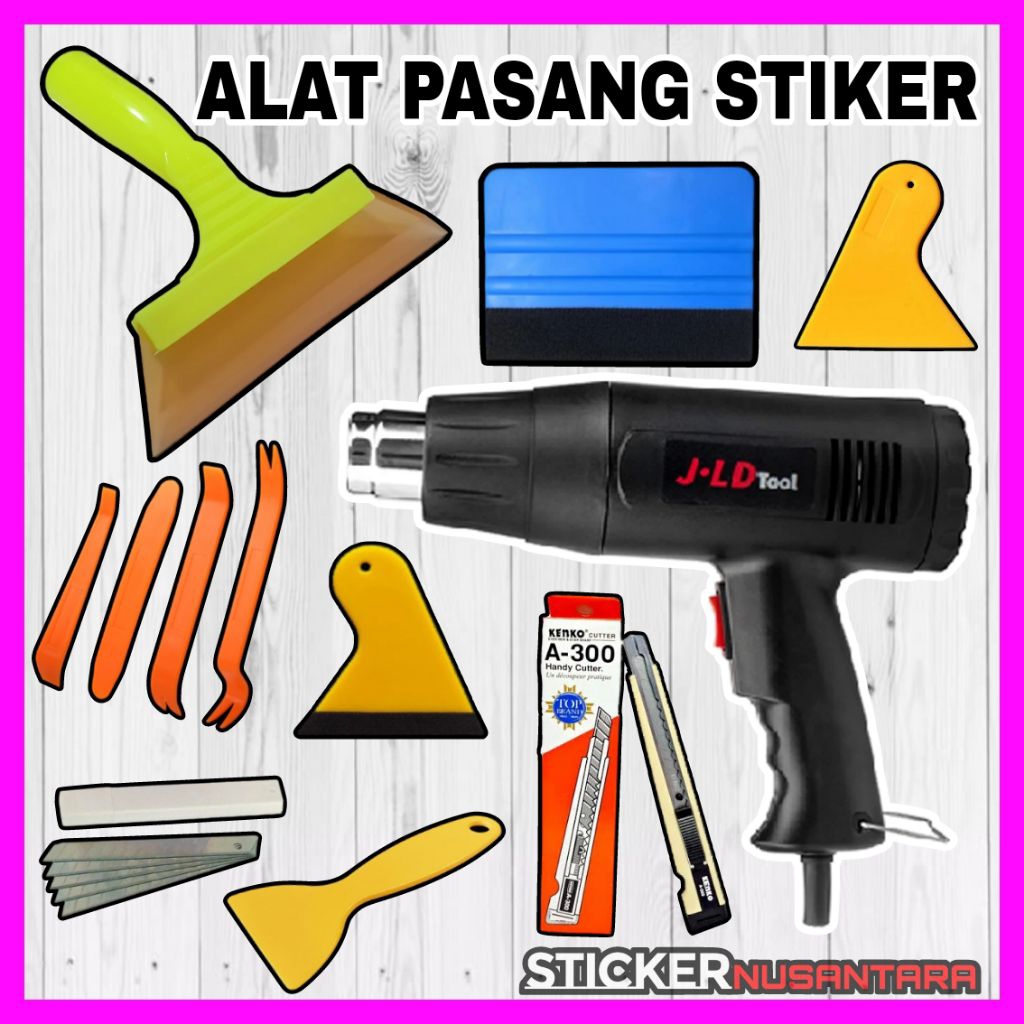 SATU SET ALAT PASANG STIKER KACA FILM HEAT GUN ALAT PEMASANGAN KACA FILM SERBAGUNA KUALITAS PREMIUM