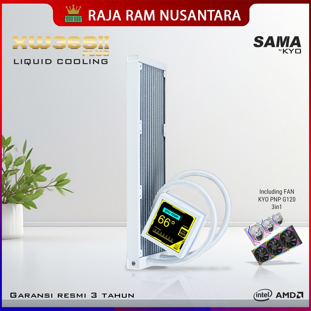 KYO SAMA XW36S PLUS II WHITE 4" inch ARGB AIO Liquid Cooling LCD DISPLAY AIO 360mm