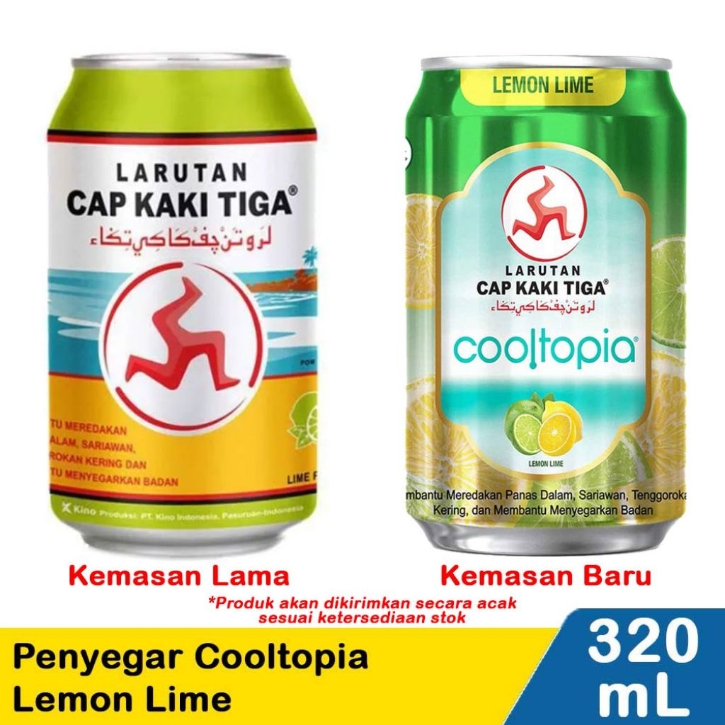 

Larutan cap kaki tiga cooltopia lemon lime 320ml kaleng