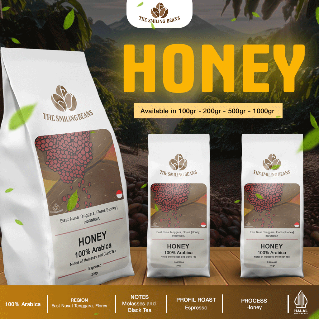

HONEY I THE SMILING BEANS I MANUAL BREW (FILTER V60) I ROASTED BEANS - BIJI KOPI