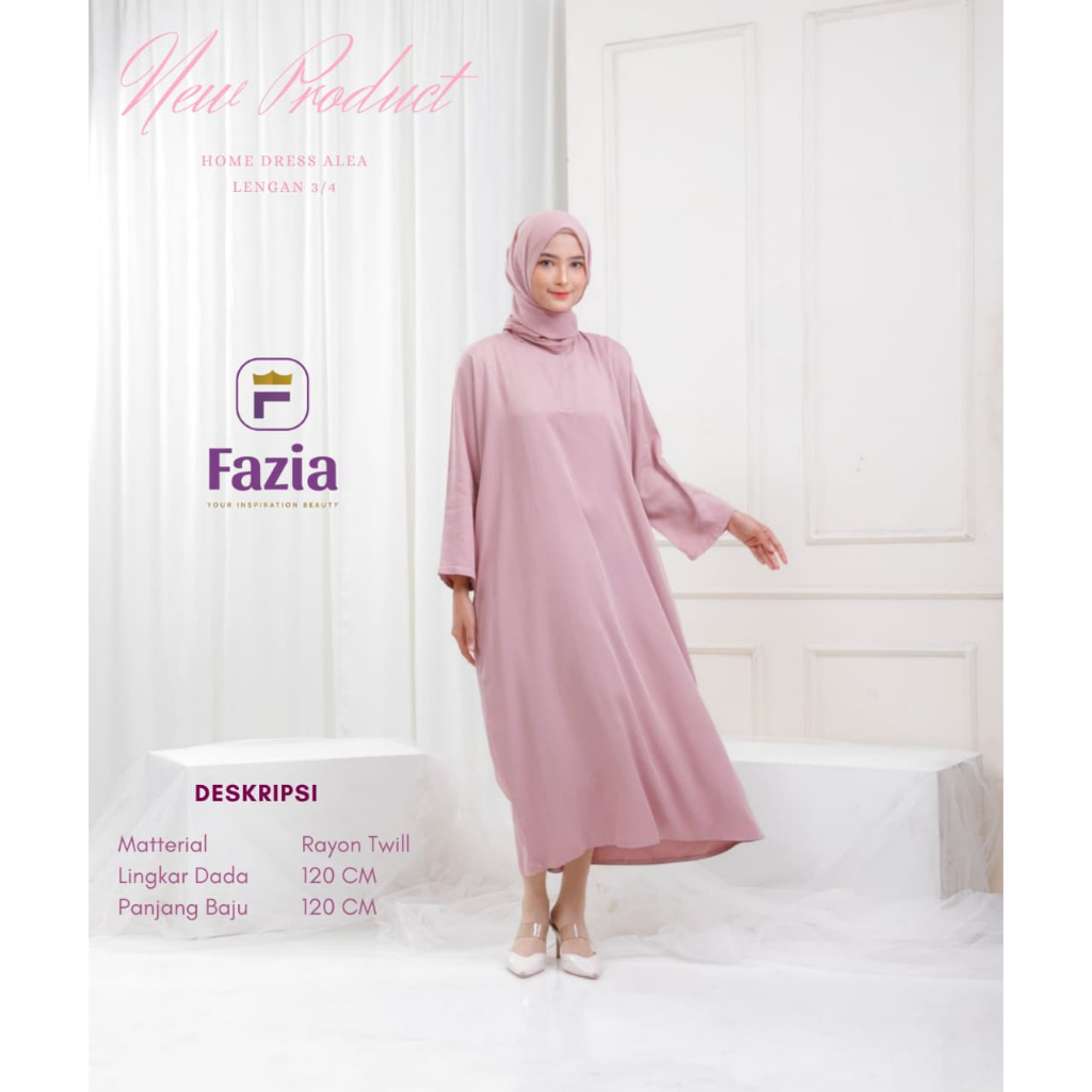 Alea Daster - Daster Rayon Twill Premium Lengan 3/4 Busui Friendly
