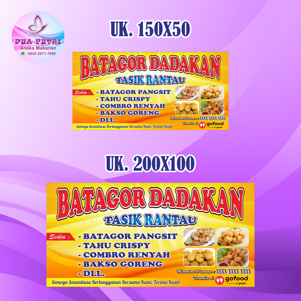 CETAK SPANDUK MAKANAN TERMURAH || CUSTOM SPANDUK || CETAK BALIHO