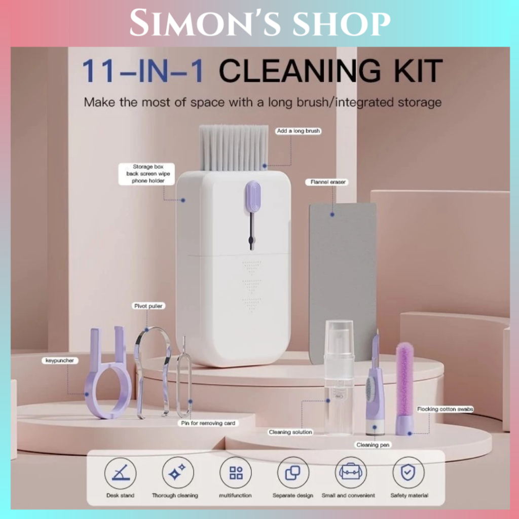 【COD】Sikat Pembersih Keyboard 11 in 1 Set Lengkap Alat Cleaning Laptop HP iPhone PC Komputer Headpho