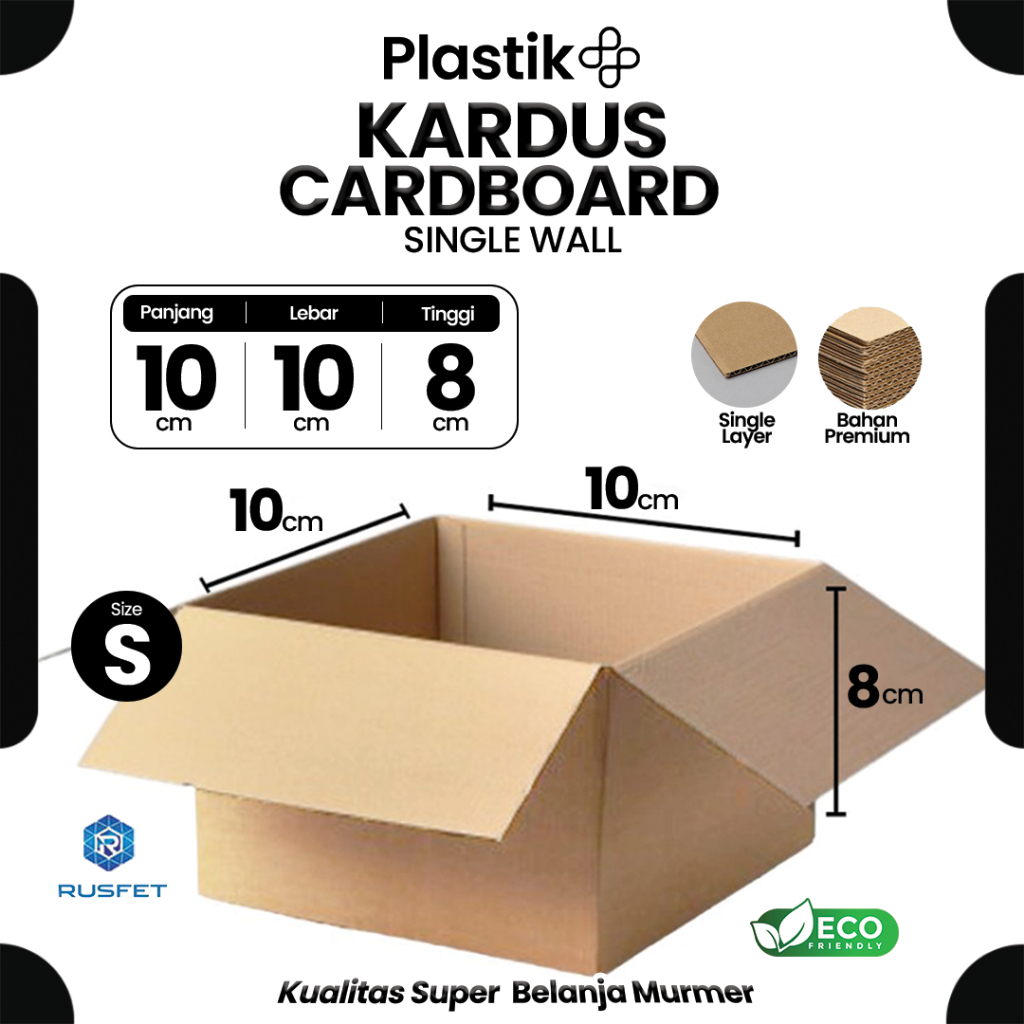 

Kardus Box Packing Dus 10 x 10 x 8CM Karton Single Layer Coklat Polos Harga Ecer Satuan - Rusfet