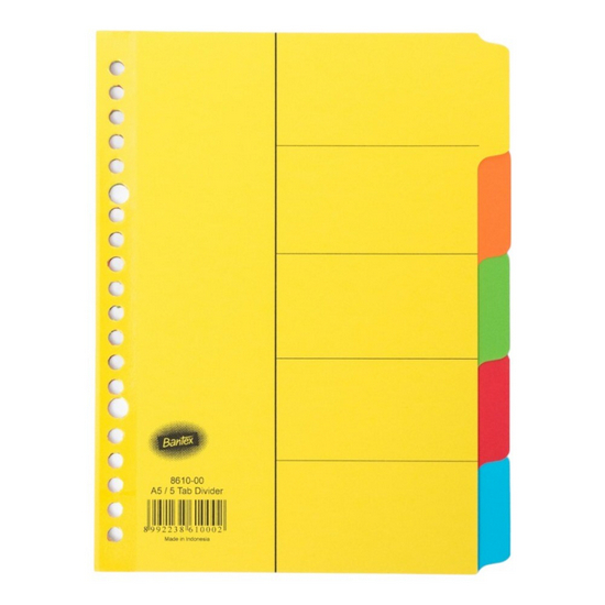 

Bantex Cardboard Divider & Indexes A5 (5 pages) # 8610 00