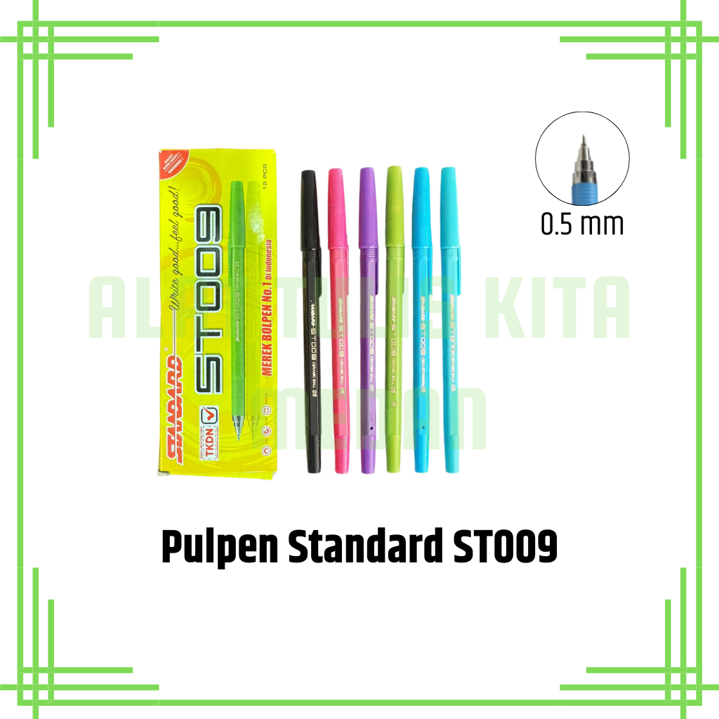 

(1 Kotak) Pulpen Standard ST009 / Ball Pen / Pena 0.5mm Standard ST009