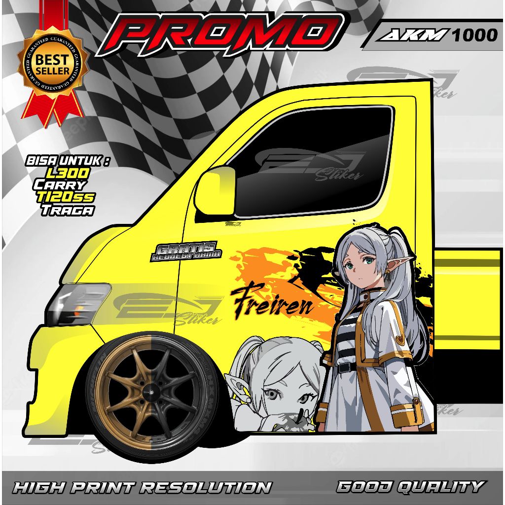 DECAL PINTU MOBIL PICK UP 2SISI - ALL TYPE MOBIL PICK UP FREE CUSTOM NAMA STIKER MOBIL PICK UP - AKM