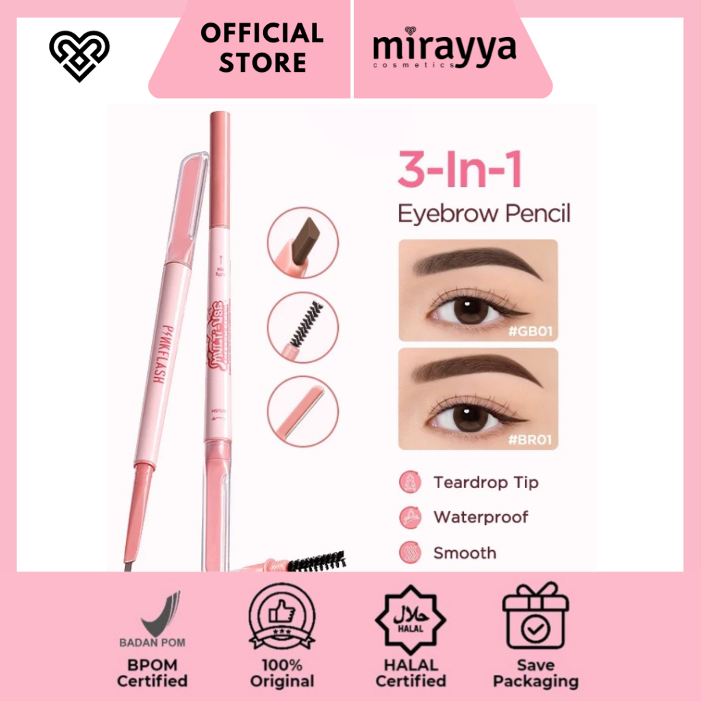 MIRAYYA PINKFLASH PinkDefiner 3-in-1 Multi-Use Eyebrow Pencil Long-Lasting Smooth Stroke MIRAYYA