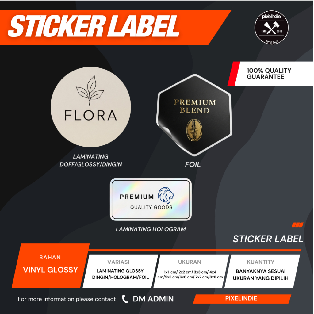 Cetak Sticker Logo Vinyl | Waterproof & Premium