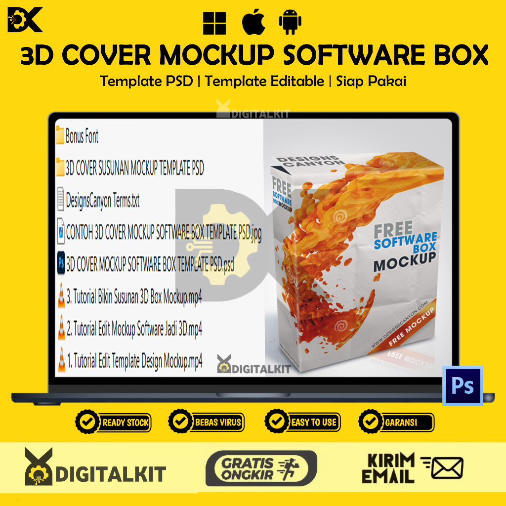 [T0301] TEMPLATE 3D COVER MOCKUP SOFTWARE BOX PSD