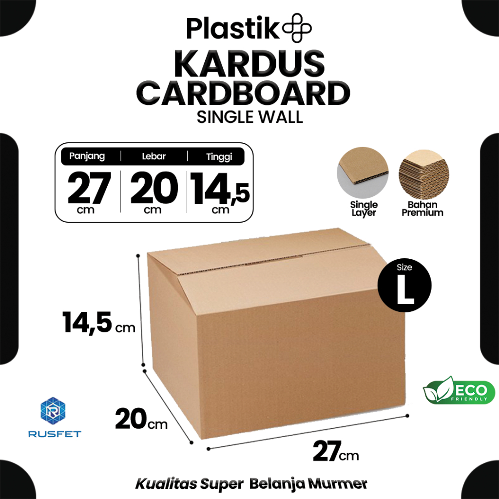 

Kardus Box Packing Dus 27 x 20 x 14.5CM Karton Single Layer Coklat Polos Harga Ecer Satuan - Rusfet